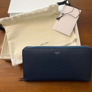 Celine blue leather wallet